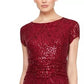 Vestido de renda com lantejoulas da SL Women's Fashions, vermelho, tamanho 10