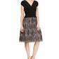 Vestido feminino SL Fashions com estampa floral evasê, tamanho 14, na cor carvão