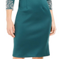 Vestido curto feminino SL Fashions com decote profundo e detalhes em verde, tamanho 18