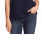 Vince Camuto Blusa feminina com manga bufante e bolinhas, azul marinho, tamanho médio
