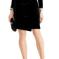 Vestido envelope falso com detalhes de veludo MSK feminino, preto, tamanho extragrande