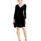Vestido envelope falso com detalhes de veludo MSK feminino, preto, tamanho extragrande