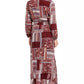 Vestido longo estampado American Rag Junior's Surplice vermelho escuro tamanho pequeno