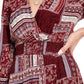 Vestido longo estampado American Rag Junior's Surplice vermelho escuro tamanho pequeno