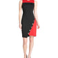 Vestido assimétrico com blocos de cores Tommy Hilfiger feminino, preto, tamanho 2