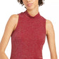 Camiseta de gola alta em lurex Planet Gold Juniors, tamanho extra grande, vermelha