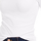 Camiseta de manga comprida com gola alta Planet Gold Juniors, branca, tamanho grande