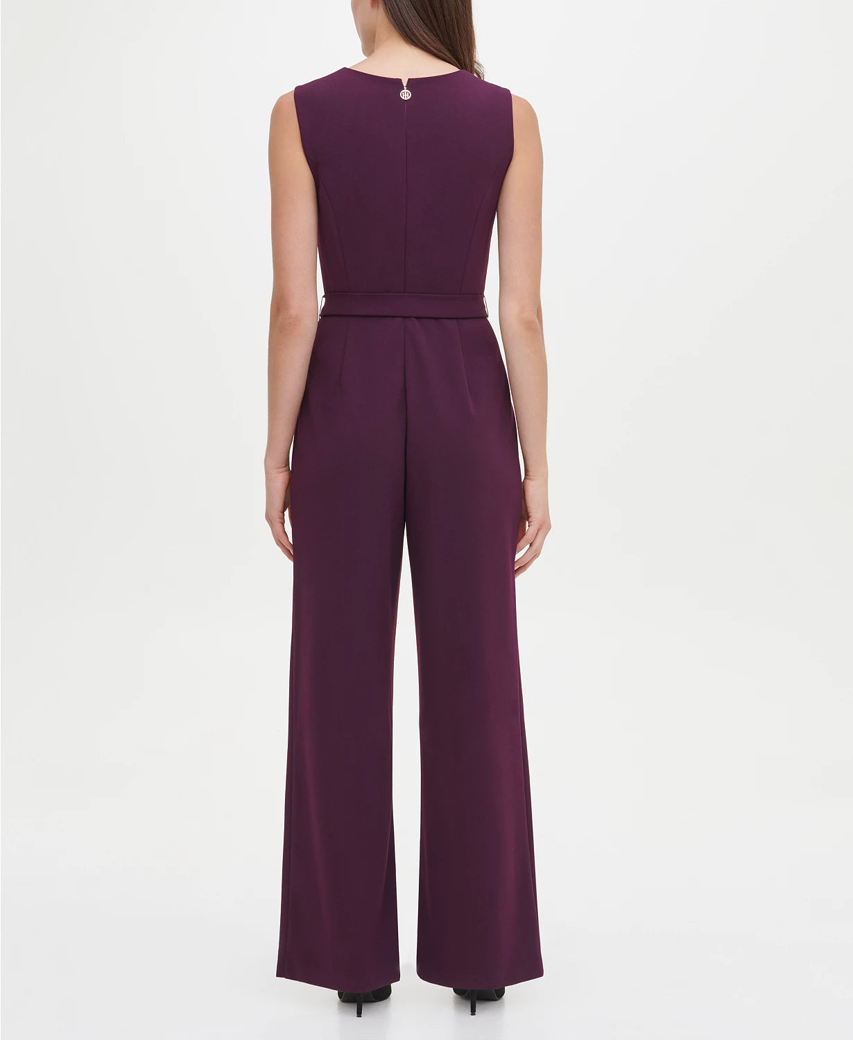 Macacão Tommy Hilfiger Feminino com Cinto e Decote em V Roxo Tamanho 12