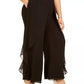 Calça social feminina Adrianna Papell Plus Chiffon, preta, tamanho 22