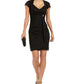 Vestido tubinho com decote profundo e costas abertas Betsy &amp; Adam para mulheres, preto, tamanho 14