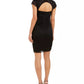 Vestido tubinho com decote profundo e costas abertas Betsy &amp; Adam para mulheres, preto, tamanho 14