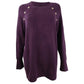 Suéter Calvin Klein Feminino Gola Redonda com Detalhe de Botão Roxo Tamanho Médio
