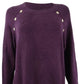 Suéter Calvin Klein Feminino Gola Redonda com Detalhe de Botão Roxo Tamanho Médio