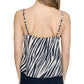 Camisola Sanctuary Feminina Perfect Match com Estampa de Zebra e Detalhe em Renda, Preta, Tamanho X-G