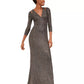 Vestido Calvin Klein Feminino com Lantejoulas e Recorte nos Ombros Preto Multicolorido Carvão Tamanho 6