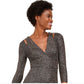 Vestido Calvin Klein Feminino com Lantejoulas e Recorte nos Ombros Preto Multicolorido Carvão Tamanho 6
