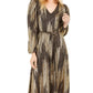 Vestido Calvin Klein Feminino de Malha com Cinto e Glitter Cinza Tamanho 14