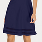 Vestido Calvin Klein Feminino Manga Cotovelo com Detalhe de Ilusão Azul Marinho Tamanho 2