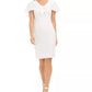 Vestido tubinho capelete com amarração frontal Calvin Klein feminino, branco, tamanho 16
