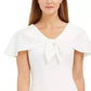 Vestido tubinho capelete com amarração frontal Calvin Klein feminino, branco, tamanho 16