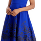Vestido Calvin Klein Feminino Bordado A-Line Turq Aqua Tamanho 2