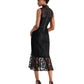 Vestido Calvin Klein Feminino Gola Falsa Bordado Renda Preto Tamanho 8