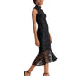 Vestido Calvin Klein Feminino Gola Falsa Bordado Renda Preto Tamanho 8