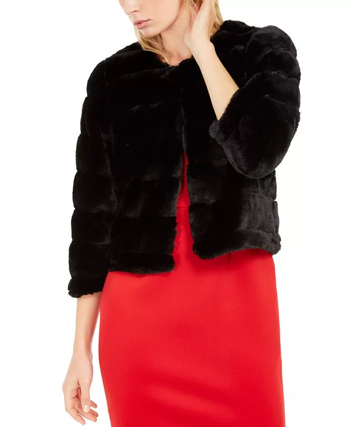 Calvin Klein Casaco Feminino de Pele Sintética Preto Tamanho P