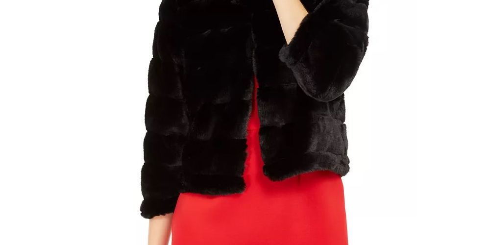 Calvin Klein Casaco Feminino de Pele Sintética Preto Tamanho P