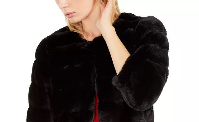 Calvin Klein Casaco Feminino de Pele Sintética Preto Tamanho P
