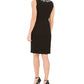 Vestido justo com acabamento em pérolas falsas Calvin Klein feminino, preto, tamanho 2