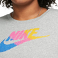 Moletom Nike Sportswear Fleece com gola redonda plus size feminino, cinza, tamanho 2X