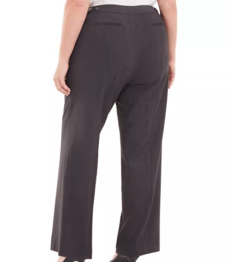 Calça social Calvin Klein Highline reta feminina, cinza escuro, tamanho 20W