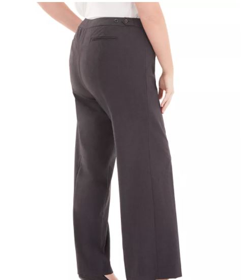 Calça social Calvin Klein Highline reta feminina, cinza escuro, tamanho 20W