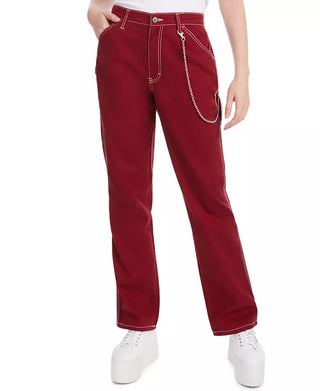 Calça Dickies Feminina Pocket Chain Carpenter Vermelha Tamanho 1