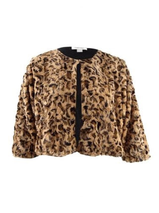 Calvin Klein Plus Size Feminino Estampado Pele Sintética Xadrez Amarelo Tamanho 1X