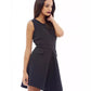 Vestido plissado Scuba feminino AX Paris, preto, tamanho 4