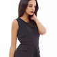 Vestido plissado Scuba feminino AX Paris, preto, tamanho 4