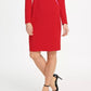 Vestido tubinho com recorte bicolor feminino DKNY, tamanho médio, vermelho, 14