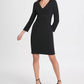 Vestido tubinho DKNY feminino, manga longa, cintura império, preto, tamanho 14