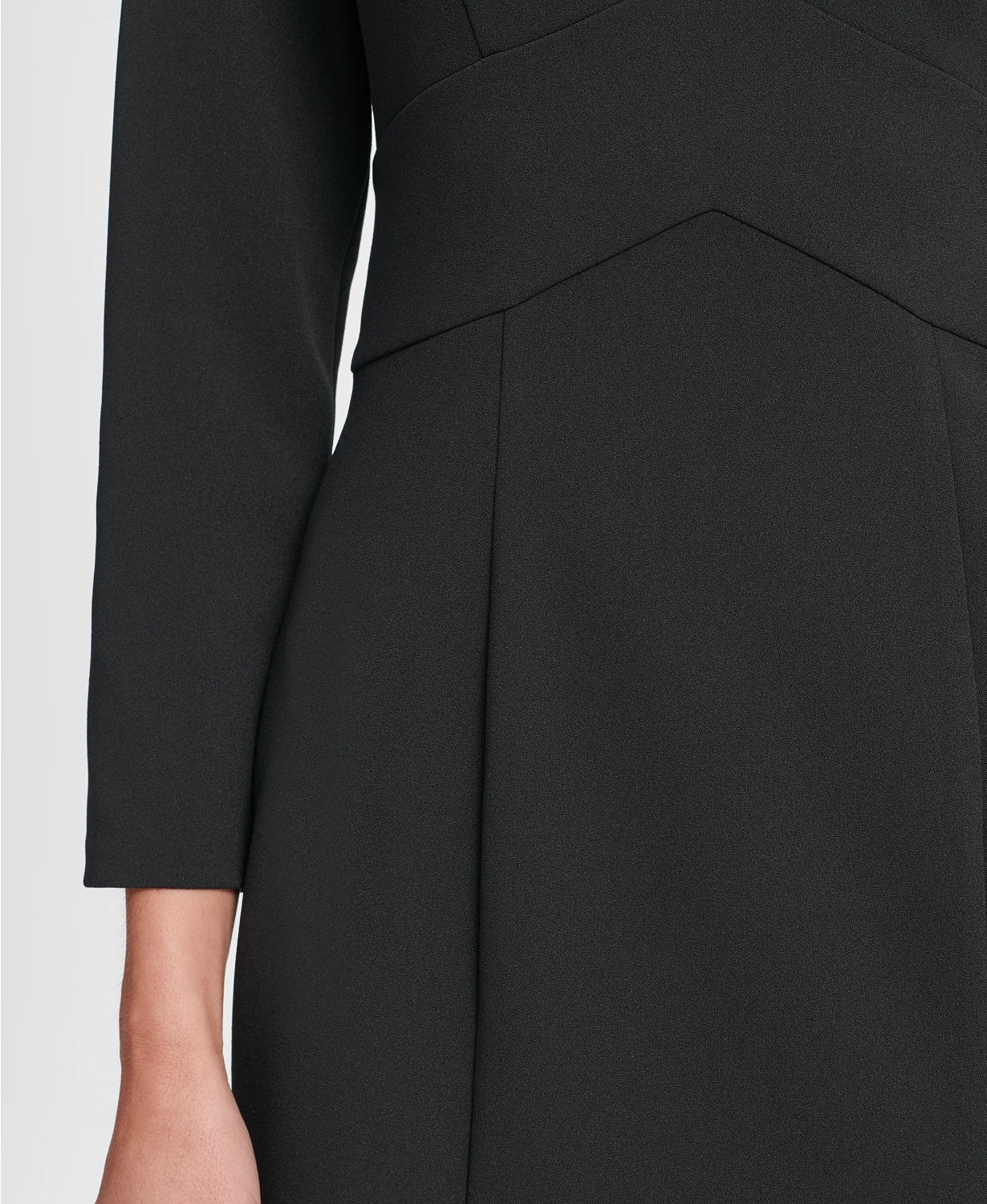Vestido tubinho DKNY feminino, manga longa, cintura império, preto, tamanho 14