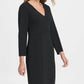 Vestido tubinho DKNY feminino, manga longa, cintura império, preto, tamanho 14