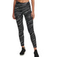 Leggings femininas estampadas de cintura alta DKNY, pretas, tamanho pequeno