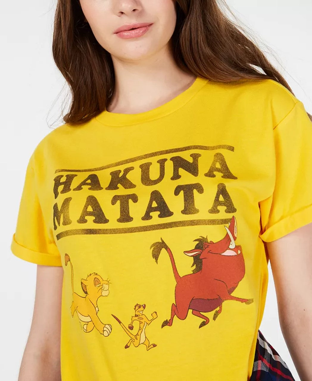 Camiseta gráfica O Rei Leão da Disney Juniors da Mighty Fine Gold, tamanho grande