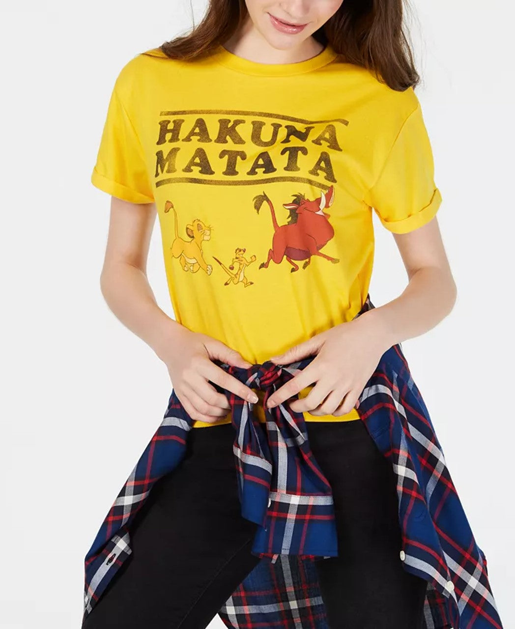 Camiseta estampada O Rei Leão da Disney Juniors, da Mighty Fine, amarela, tamanho P