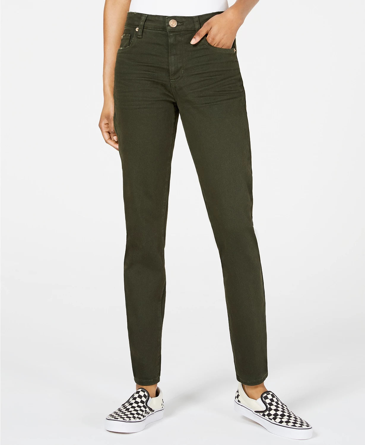 Calça jeans skinny feminina STS Blue Ellie de cintura alta, verde médio, tamanho 24