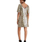 Vestido tubinho com lantejoulas e leopardo Betsey Johnson feminino, amarelo, tamanho 8