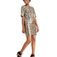Vestido tubinho com lantejoulas e leopardo Betsey Johnson feminino, amarelo, tamanho 8