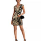 Vestido Guss Feminino Veludo Lantejoulas Dourado Tamanho 4