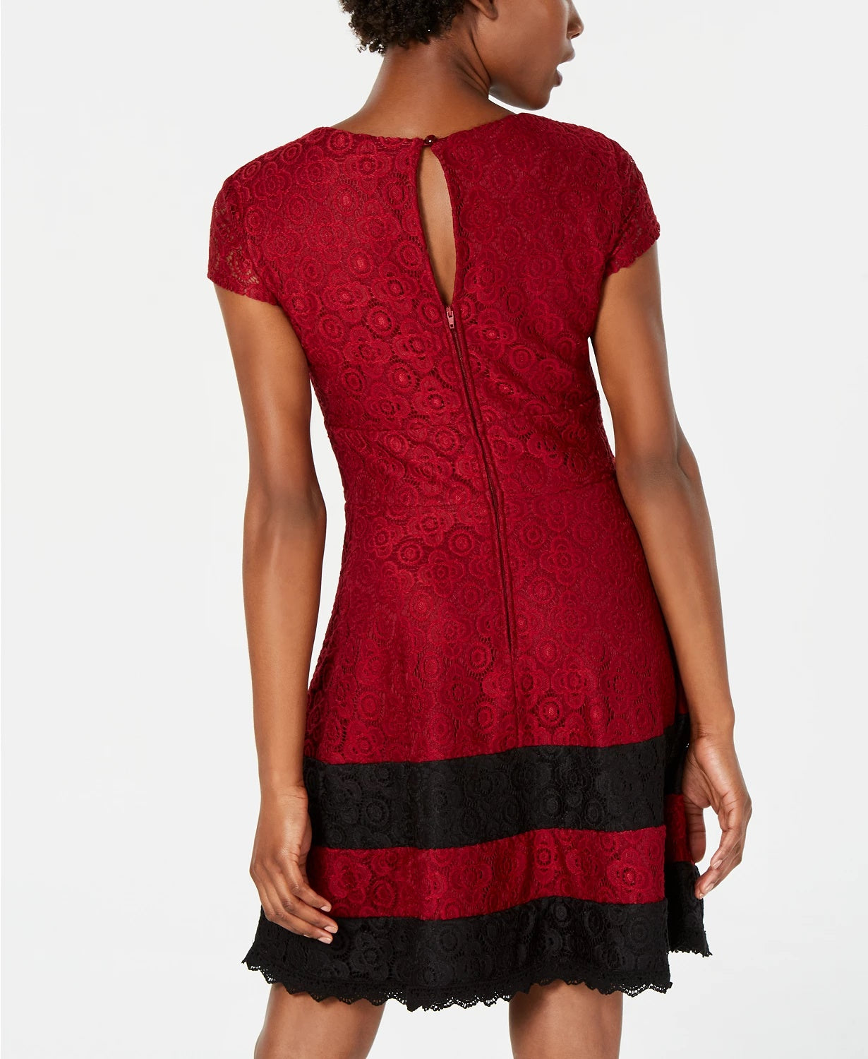 Vestido Teeze Me Junior de renda, ajuste e flare, vermelho, tamanho 3